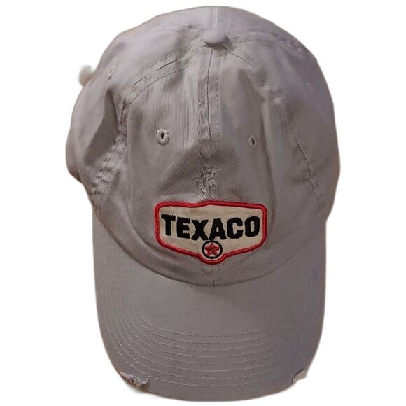Gray baseball cap hap distressed Texaco Logo - Picture 1 of 4